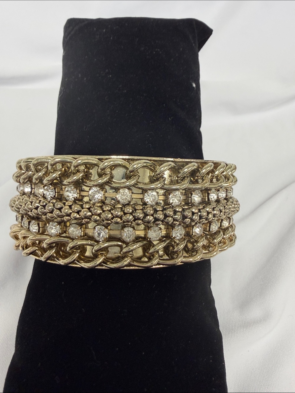Gold-Tone Crystal Multi-Row Bracelet by